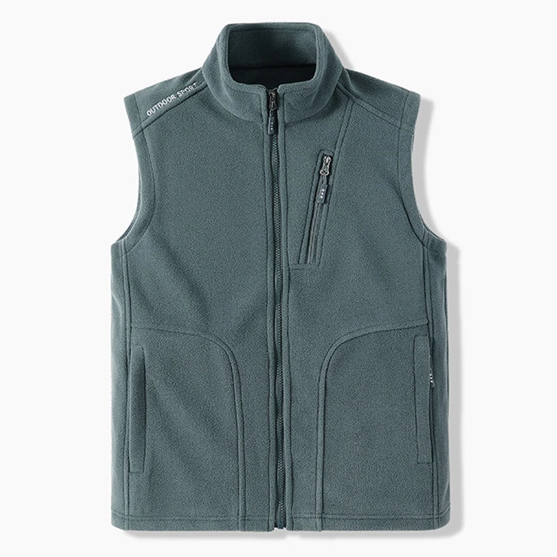 Warm Winter Fleece Vest for Men – Heated, Multi-Pocket Casual Waistcoat for Cycling, Plus Size Options C22