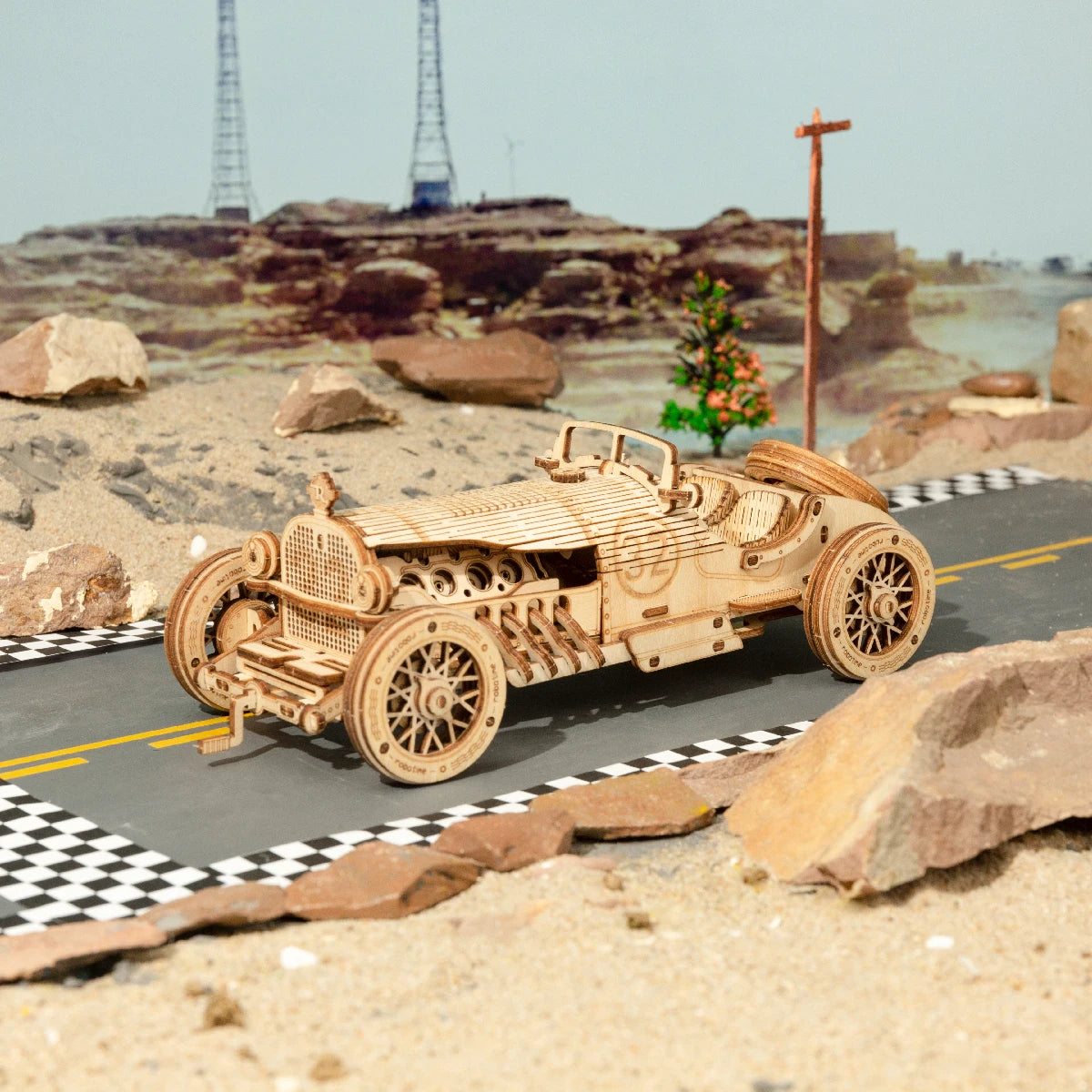 3D Wooden Puzzle Car Model DIY Assembly Toy Birthday Gift for Boys Children's Mechanical Kit Home Décor, Kids Christmas Gift C55