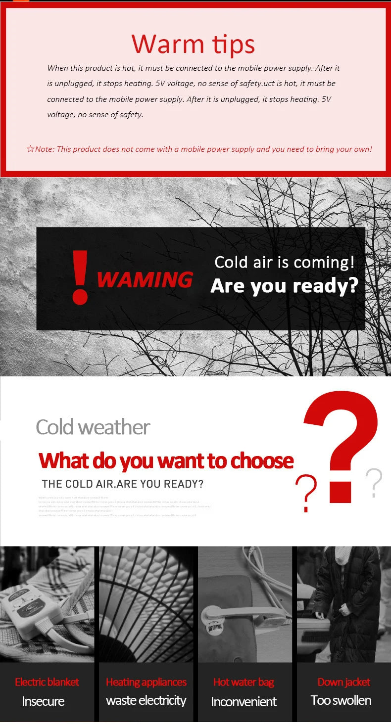 USB Heated Winter Vest – Multi-Zone Self-Heating Sleeveless Jacket for Men, Ideal for Hunting and Outdoor Wear C13