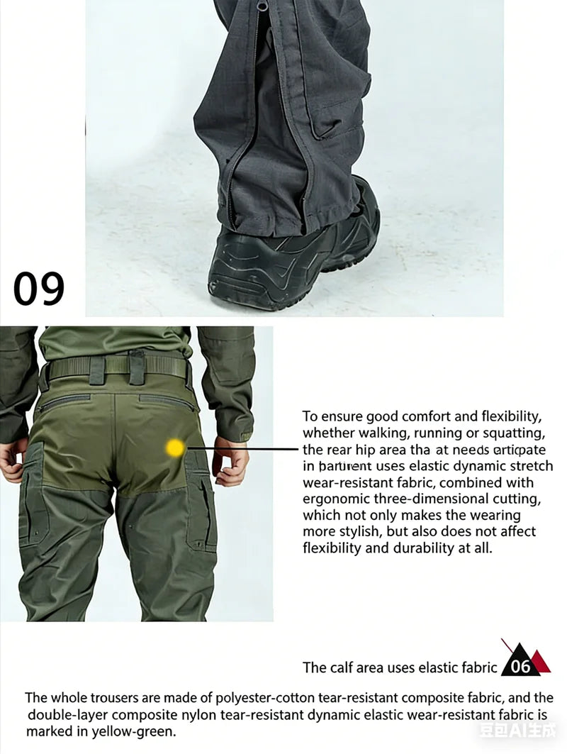 Men’s Tactical Cargo Pants – Multi-Pocket Outdoor Work Combat Style Trousers