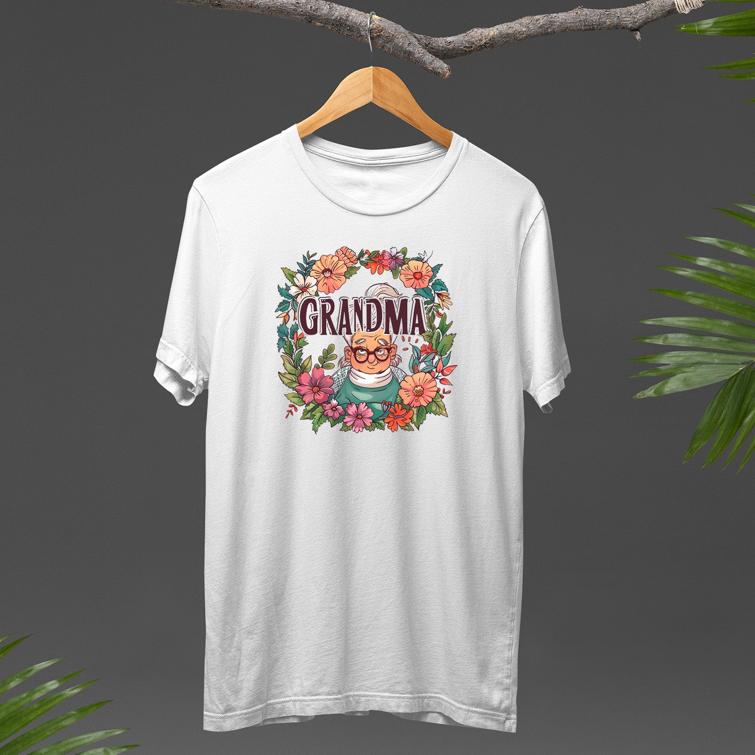 Cute Chibi Grandma T-Shirt, Floral Nana Shirt, Celebrate Mom, Nana Shirt, Grandma Hoodie, Grandma Shirt, Mother's Day Gift For Grandma, Happy Mother's Day 02