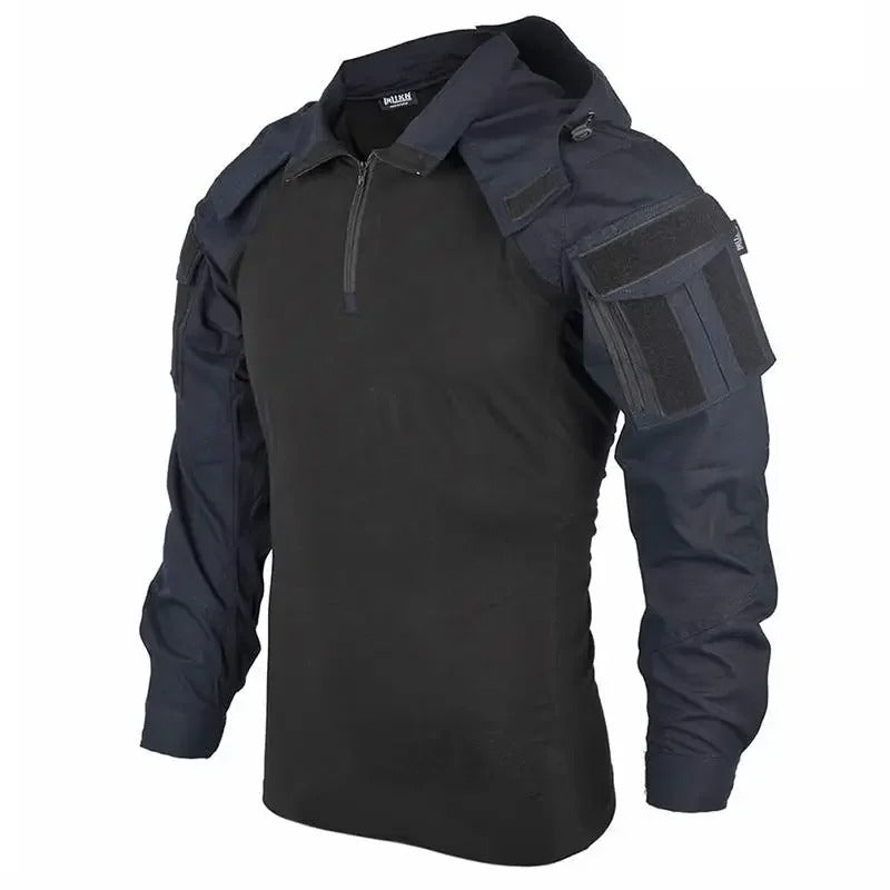 Hooded Tactical Combat Shirt – Long Sleeve Camouflage Outdoor Performance Top