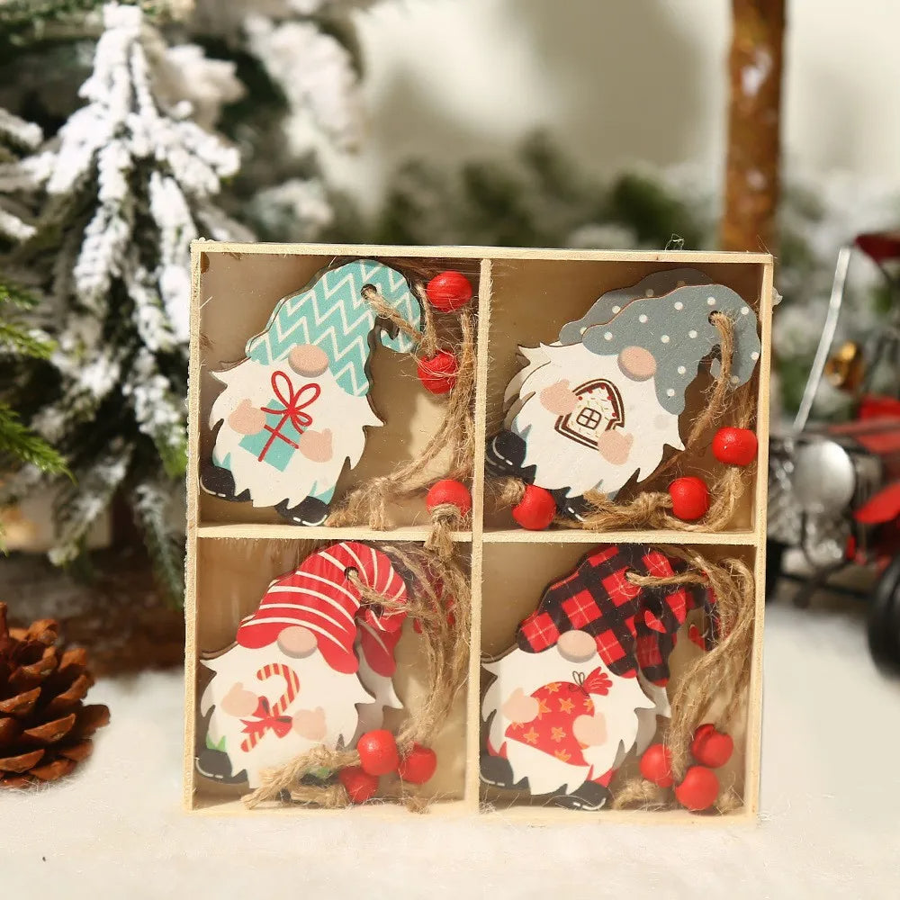 9/12pcs Christmas Gnomes Wooden Pendant – Xmas Tree Hanging Ornaments for Holiday Home Decoration & Gifts 2025