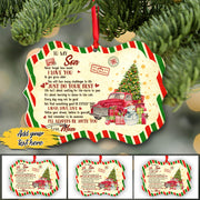 To My Son Never Forgot How Much I Love You Personalized Custom Name Aluminum Ornaments Gift For Christmas