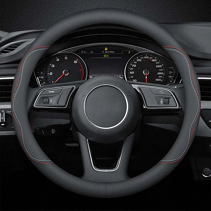 Car Steering Wheel Cover 2024 Update Version, Custom Fit For Your Cars, Premium Leather Car Steering Wheel Cover with Logo, Car Accessories HY18991