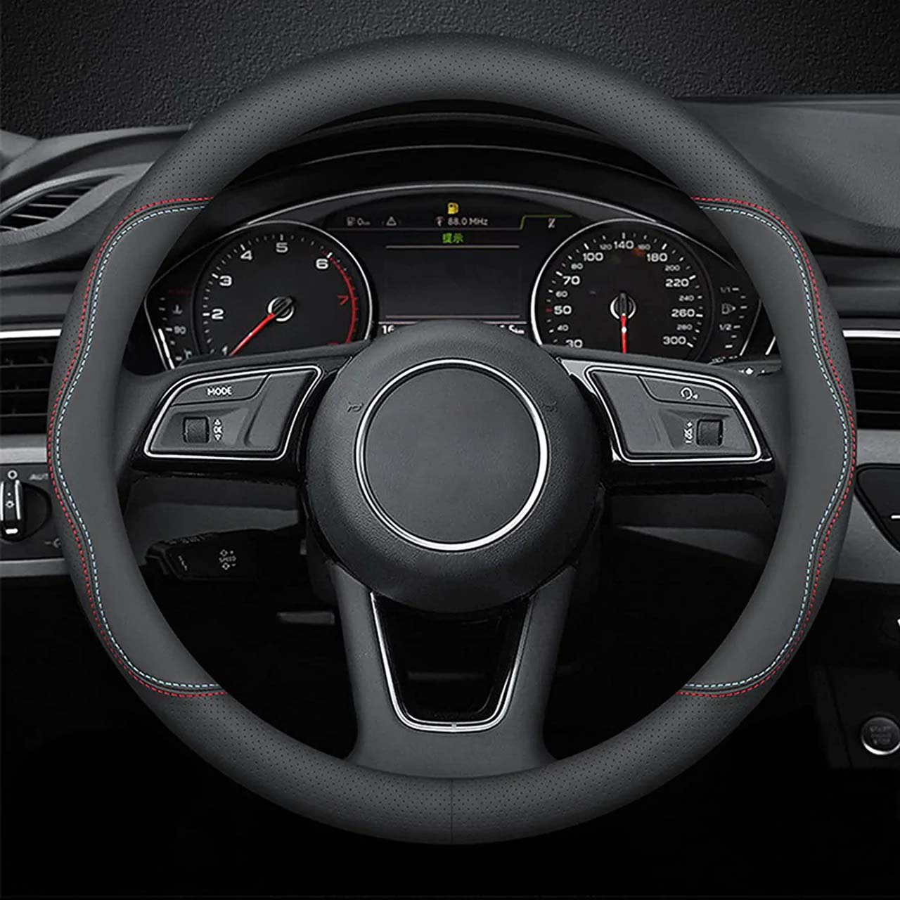Car Steering Wheel Cover 2024 Update Version, Custom Fit For Your Cars, Premium Leather Car Steering Wheel Cover with Logo, Car Accessories IN18991