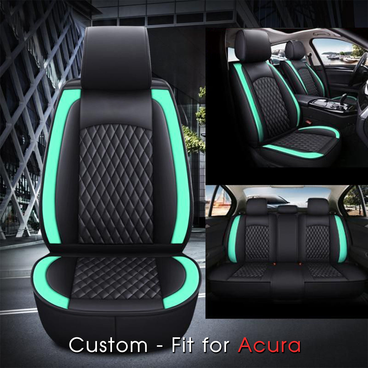 2 Car Seat Covers Full Set, Custom-Fit For Car, Waterproof Leather Front Rear Seat Automotive Protection Cushions, Car Accessories WAAC211