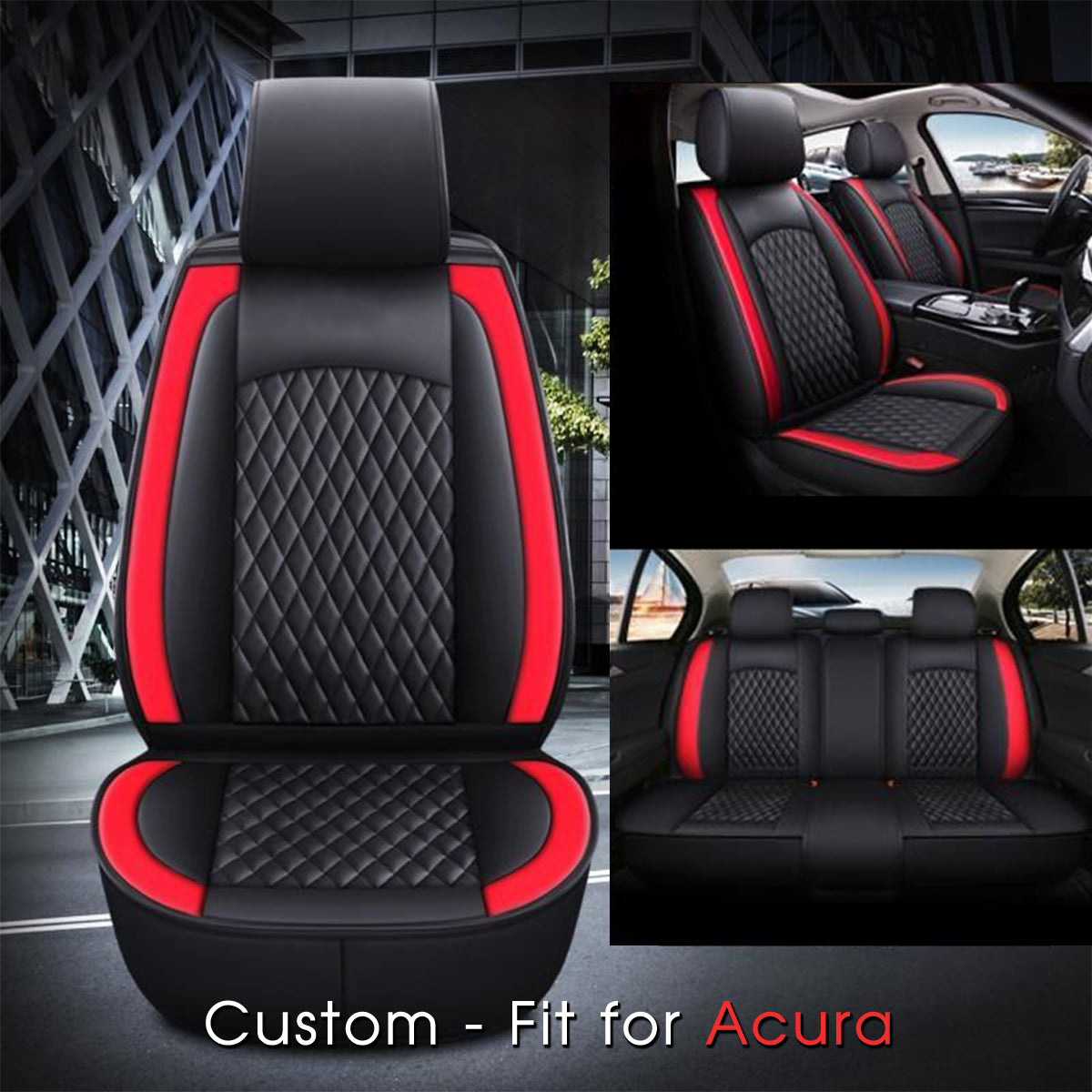 2 Car Seat Covers Full Set, Custom-Fit For Car, Waterproof Leather Front Rear Seat Automotive Protection Cushions, Car Accessories WAAC211