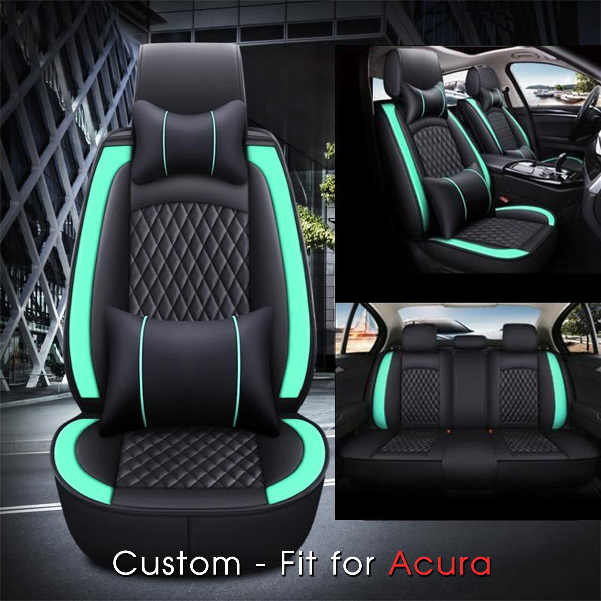 2 Car Seat Covers Full Set, Custom-Fit For Car, Waterproof Leather Front Rear Seat Automotive Protection Cushions, Car Accessories WAAC211