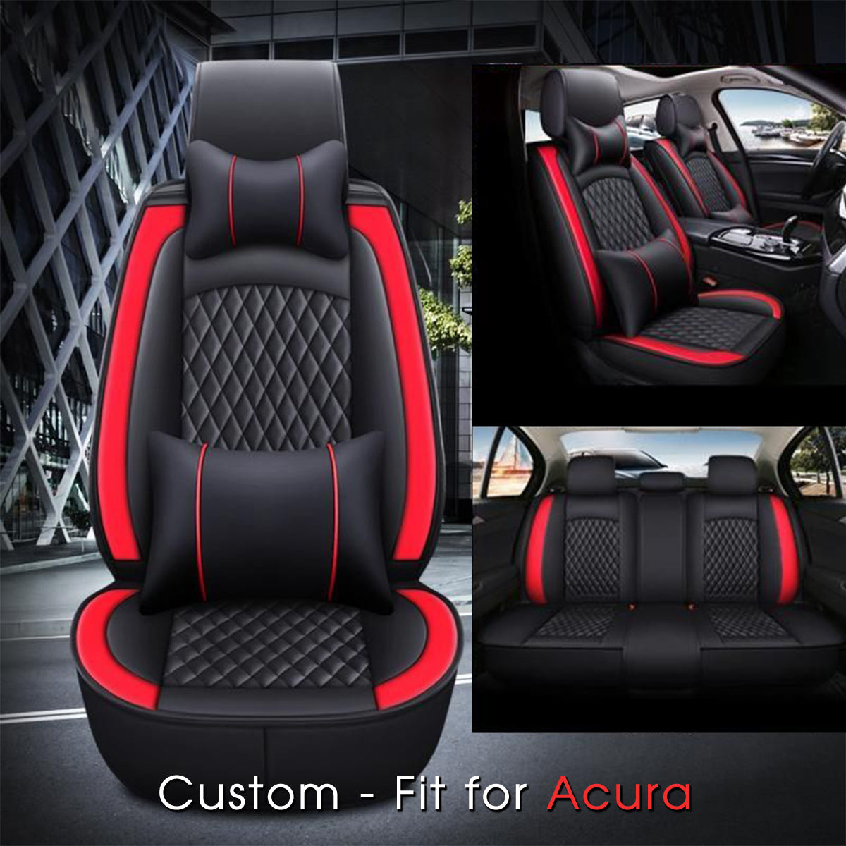 2 Car Seat Covers Full Set, Custom-Fit For Car, Waterproof Leather Front Rear Seat Automotive Protection Cushions, Car Accessories WAAC211