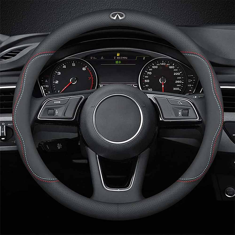 Car Steering Wheel Cover 2024 Update Version, Custom Fit For Your Cars, Premium Leather Car Steering Wheel Cover with Logo, Car Accessories IN18991