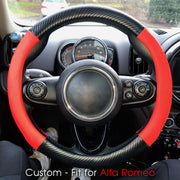 Car Steering Wheel Cover, Custom-Fit For Cars, Leather Nonslip 3D Carbon Fiber Texture Sport Style Wheel Cover for Women, Interior Modification for All Car Accessories WAAR225