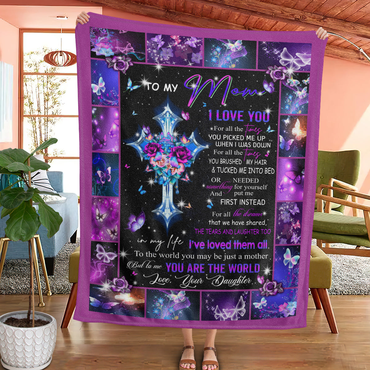 Personalized To My Daughter From Mom Dream Catcher Vintage Fleece Blanket You Will Always Be My Baby Girl Gift For Mom Mother