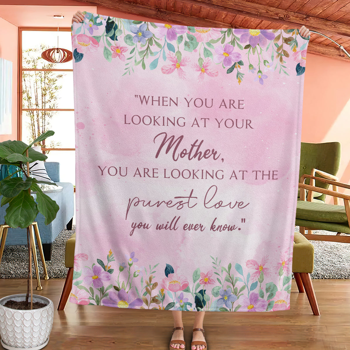 When You Are Looking At Your Mother Fleece Blanket Gift For Mom Mother