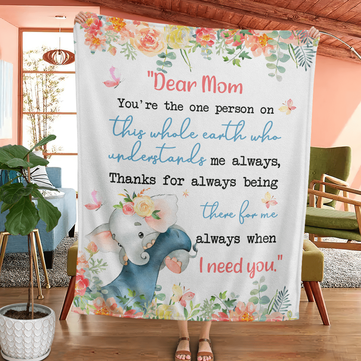 Blanket Gifts With Personalized Blankets Elephant Dear Mom Always I Need You Blanket Mothers Day Gifts Custom Fleece Blankets