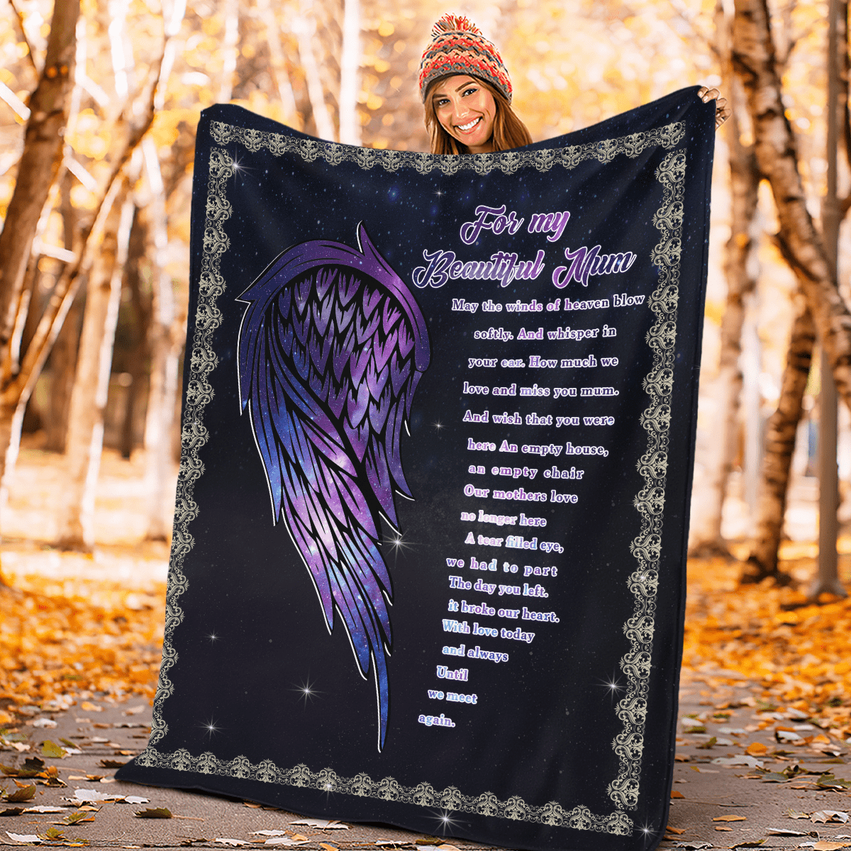 To My Beautiful Mum Until We Meet Again Fleece Sherpa Blanket Gift For Mom Mother day, Gifts for Mom, Mom Gifts Ideas