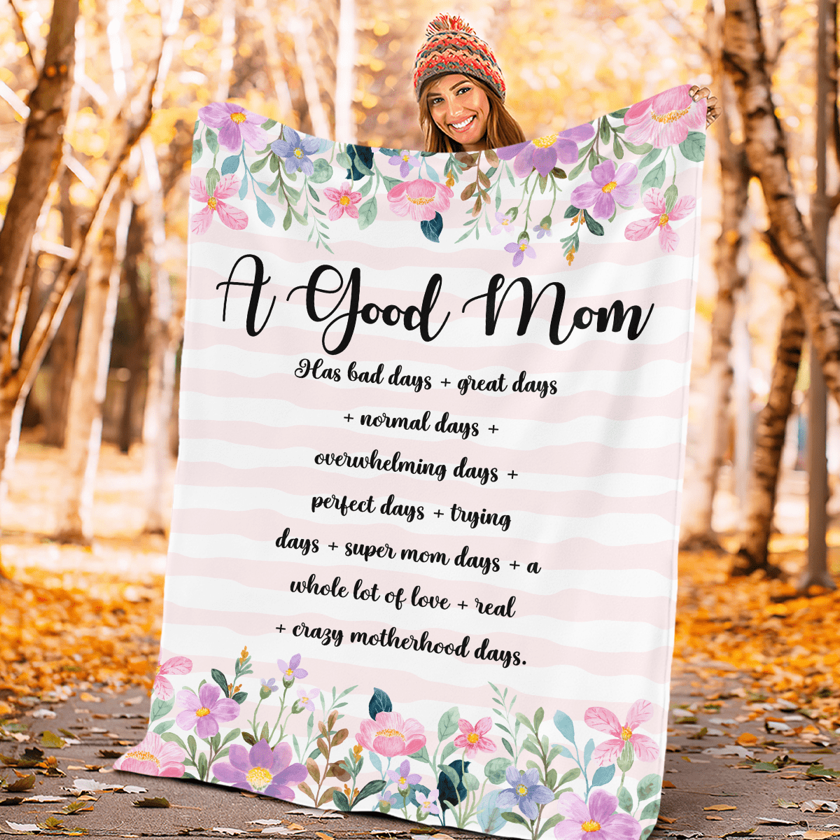 A Good Mom Custom Name Fleece Sherpa Blanket Gift For Mom Mother