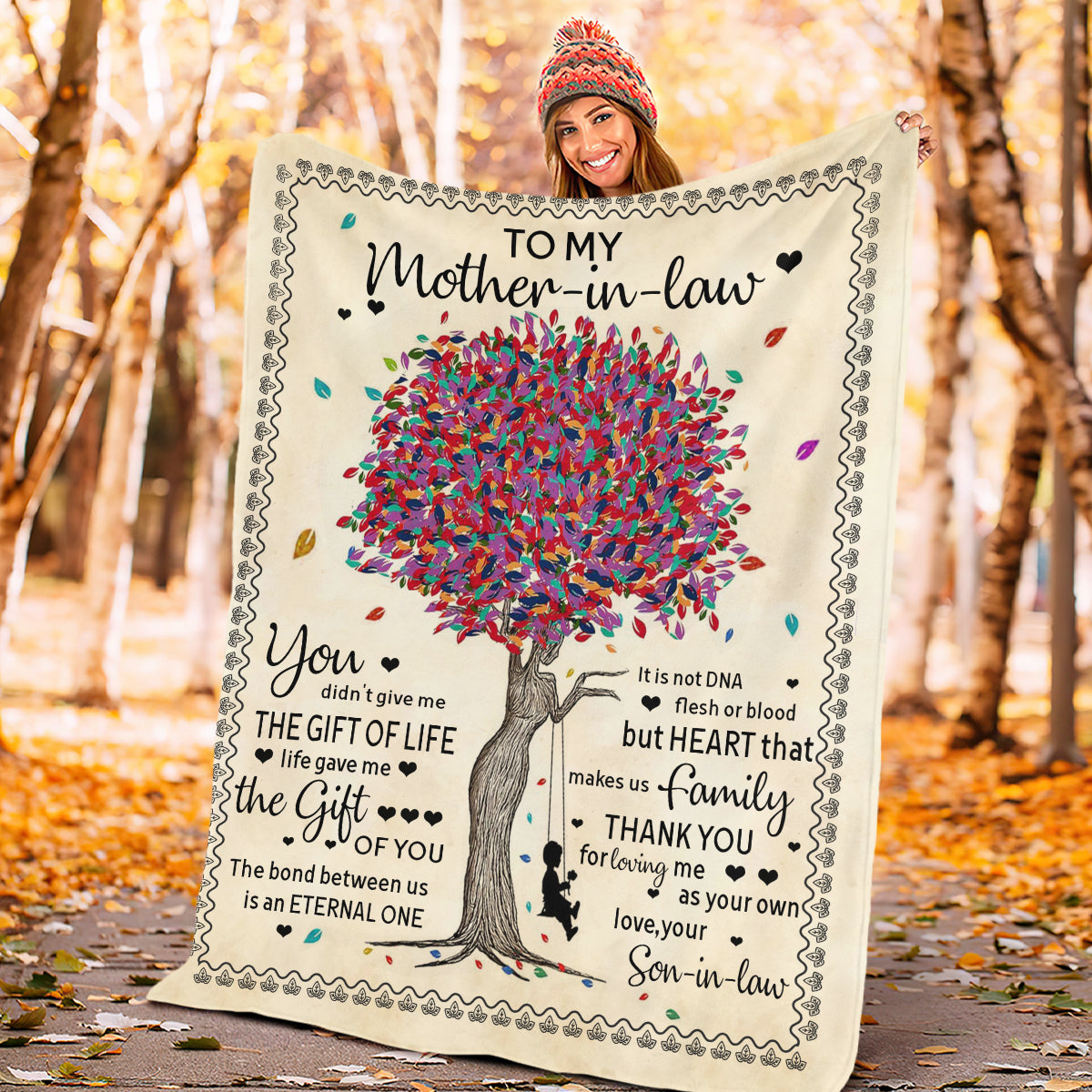 Personalized To My Mother-in-law Fleece Blanket Tree Love Gift For Mom Mother day From Son-in-law