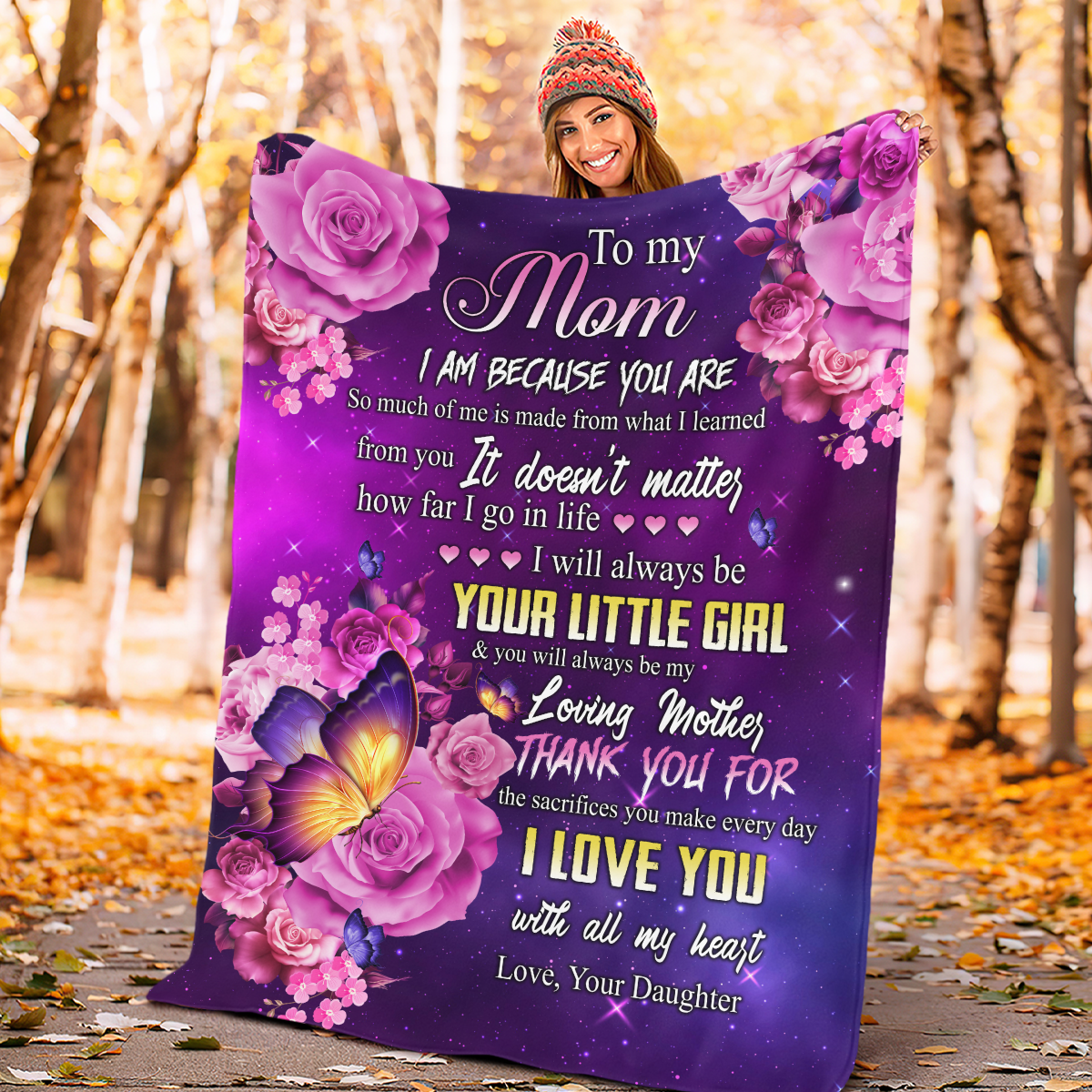 Personalized To My Mom I Will Always Be Your Little Girl Custom Name Fleece Sherpa Blanket Gift For Mom Mother