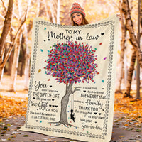 Thumbnail for Personalized To My Mother-in-law Fleece Blanket Tree Love Gift For Mom Mother day From Son-in-law