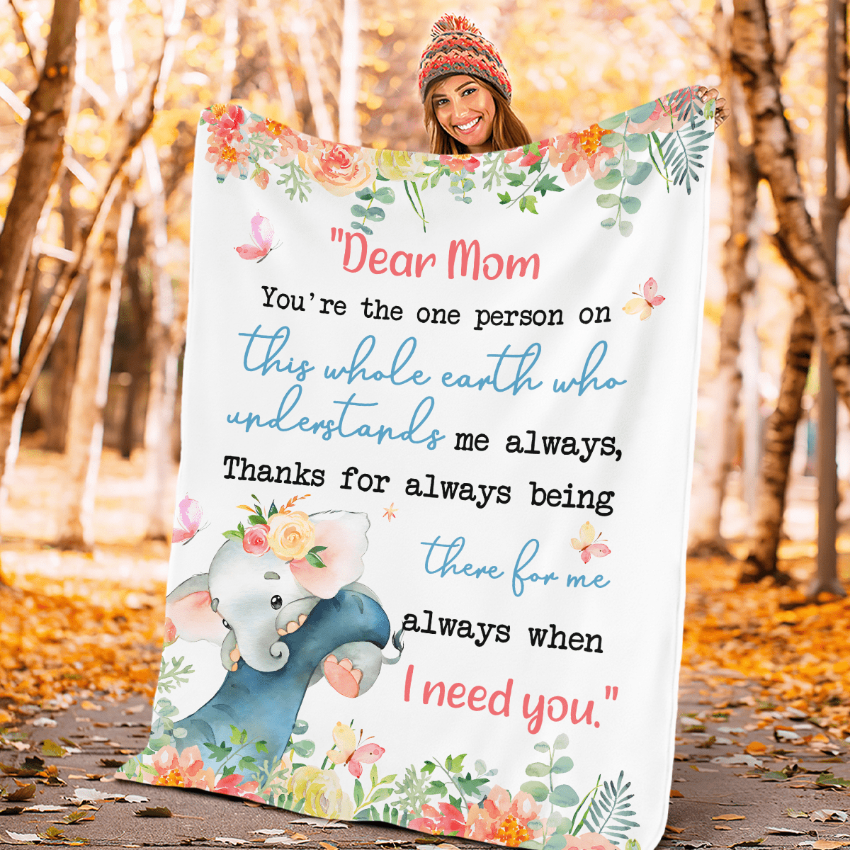 Blanket Gifts With Personalized Blankets Elephant Dear Mom Always I Need You Blanket Mothers Day Gifts Custom Fleece Blankets