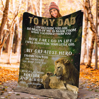 Thumbnail for Personalized Custom Name To My Dad How Far I Go In Life Version Lion Fleece Sherpa Blanket Gift For Dad