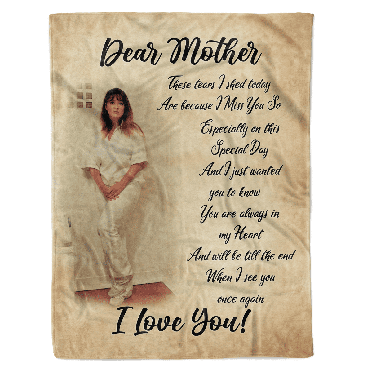 Personalized Dear Mother I Love You Custom Name Fleece Sherpa Blanket Gift For Mom Mother