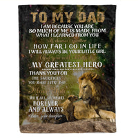 Thumbnail for Personalized Custom Name To My Dad How Far I Go In Life Version Lion Fleece Sherpa Blanket Gift For Dad