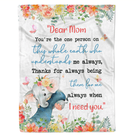 Thumbnail for Blanket Gifts With Personalized Blankets Elephant Dear Mom Always I Need You Blanket Mothers Day Gifts Custom Fleece Blankets
