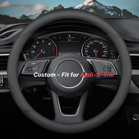 Thumbnail for Car Steering Wheel Cover 2024 Update Version, Custom-Fit for Car, Premium Leather Car Steering Wheel Cover with Logo, Car Accessories WAVE222