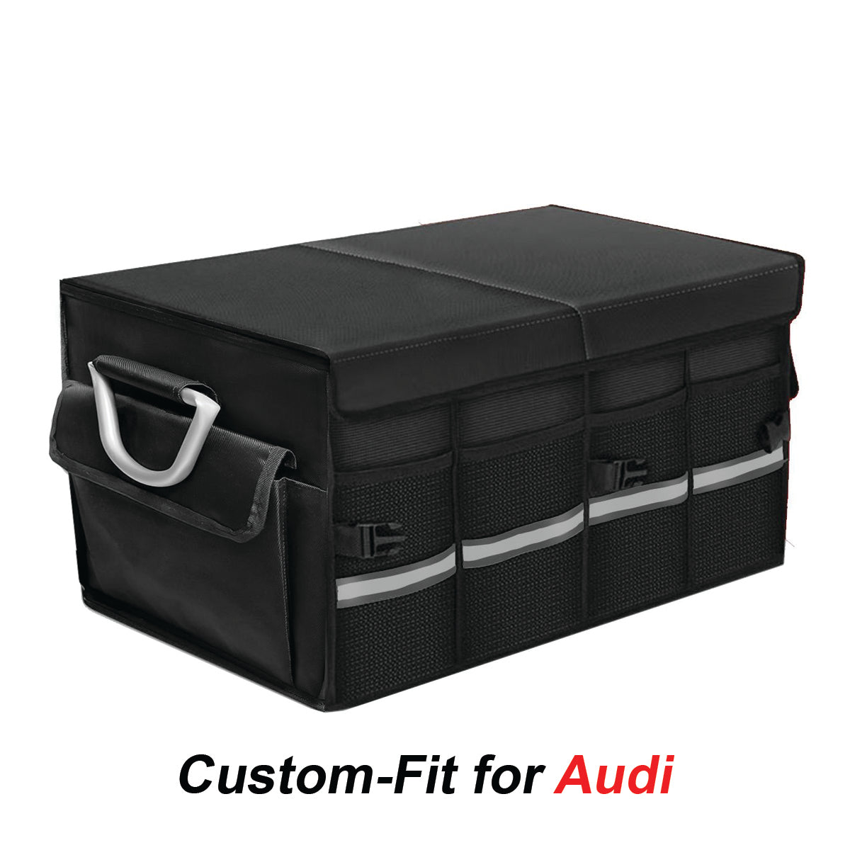 Big Trunk Organizer, Custom-Fit For Car, Cargo Organizer SUV Trunk Storage Waterproof Collapsible Durable Multi Compartments WaRA253