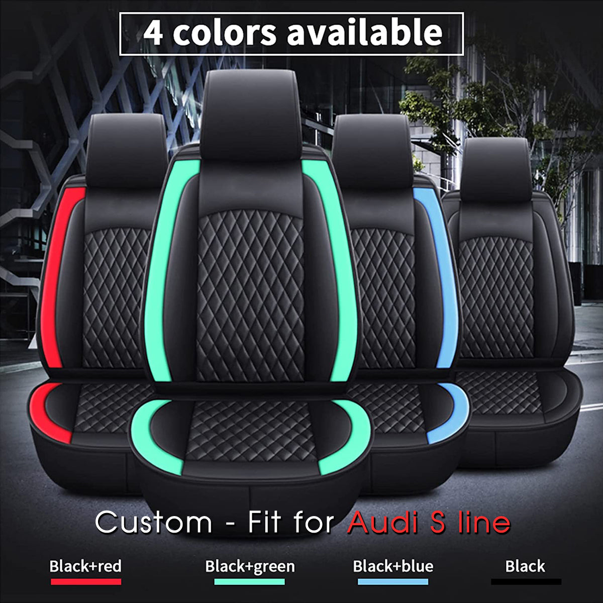 2 Car Seat Covers Full Set, Custom-Fit For Car, Waterproof Leather Front Rear Seat Automotive Protection Cushions, Car Accessories WAVE211