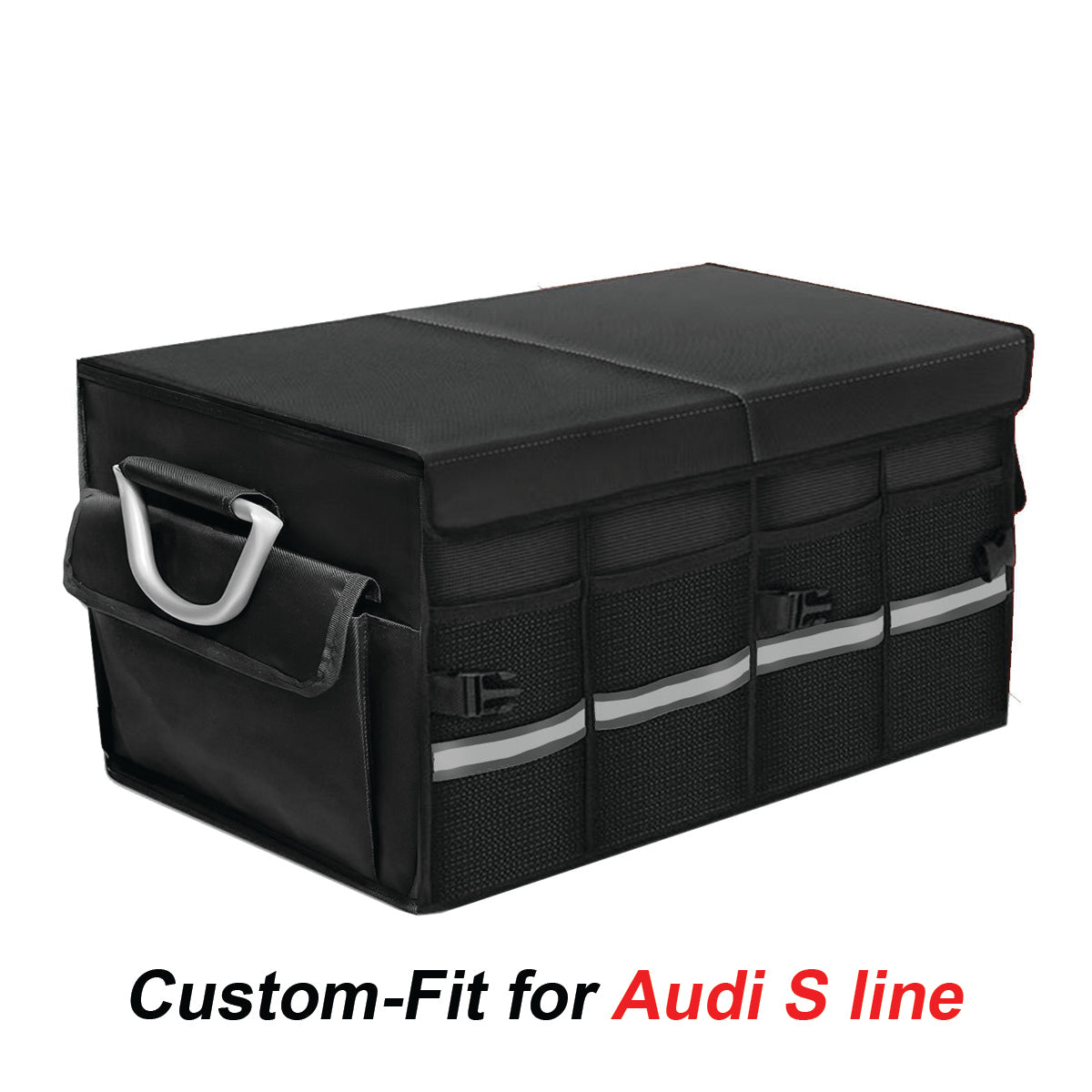 Big Trunk Organizer, Custom-Fit For Car, Cargo Organizer SUV Trunk Storage Waterproof Collapsible Durable Multi Compartments WaVE253