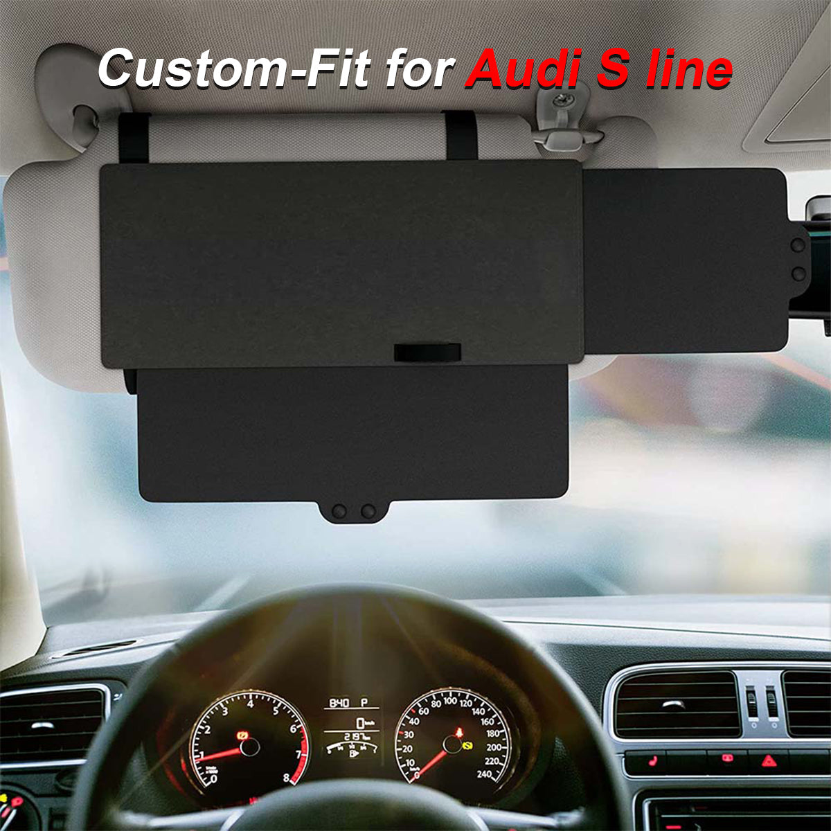 Polarized Sun Visor Sunshade Extender for Car with Polycarbonate Lens, Custom fit for Car, Anti-Glare Car Sun Visor Protects from Sun Glare WAVE255