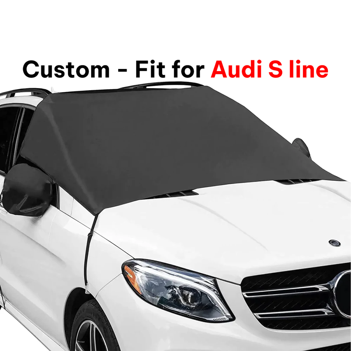 Car Windshield Snow Cover, Custom-Fit For Car, Large Windshield Cover for Ice and Snow Frost with Removable Mirror Cover Protector, Wiper Front Window Protects Windproof UV Sunshade Cover WAVE235