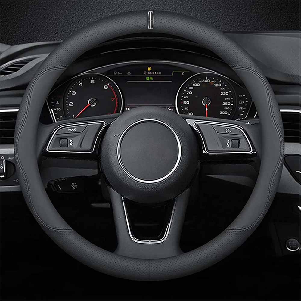 Car Steering Wheel Cover 2024 Update Version, Custom Fit For Your Cars, Premium Leather Car Steering Wheel Cover with Logo, Car Accessories LI18991