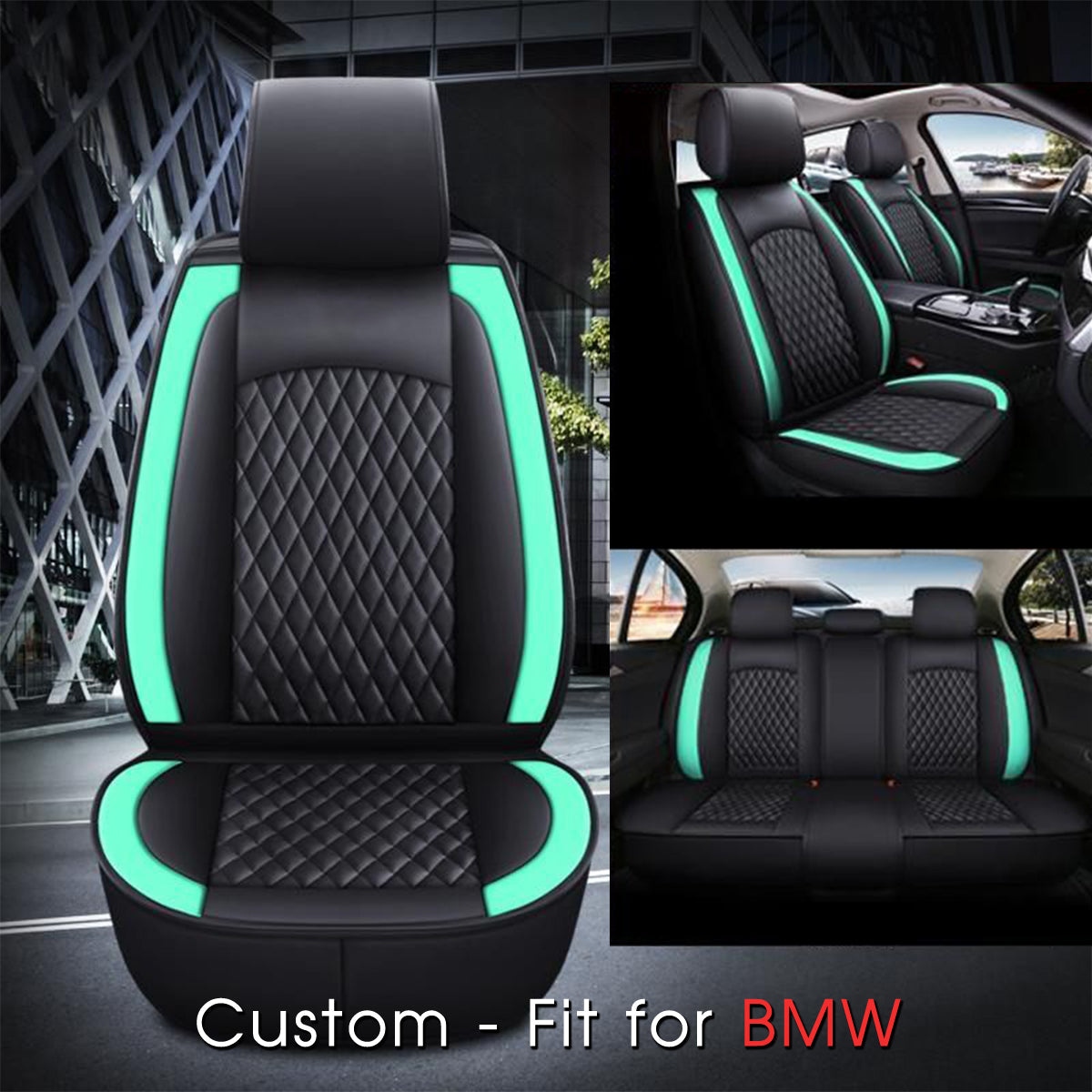 2 Car Seat Covers Full Set, Custom-Fit For Car, Waterproof Leather Front Rear Seat Automotive Protection Cushions, Car Accessories WAKX211