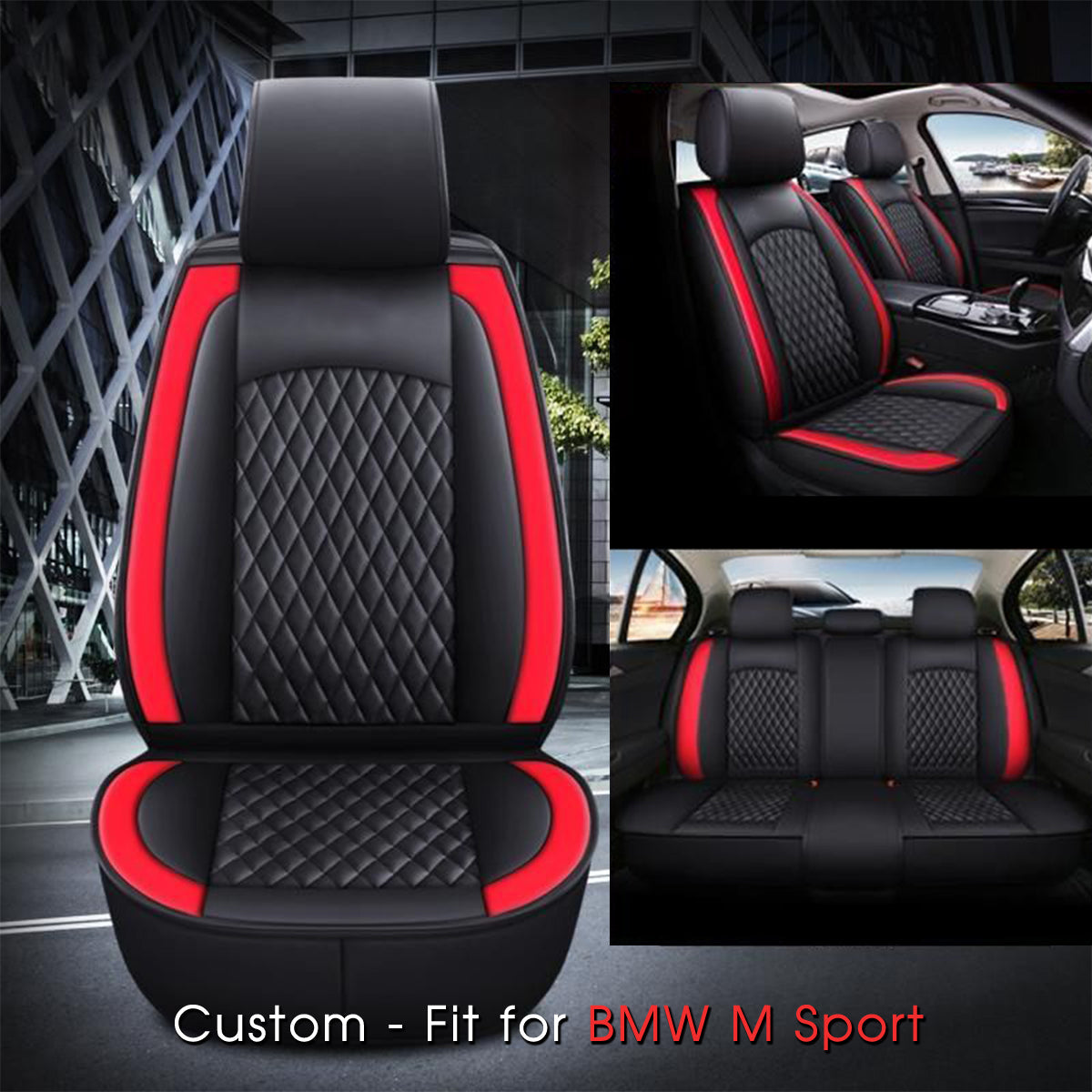 2 Car Seat Covers Full Set, Custom-Fit For Car, Waterproof Leather Front Rear Seat Automotive Protection Cushions, Car Accessories WAKO211