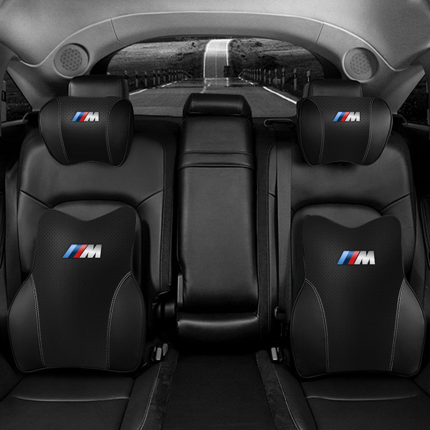 Car Headrest Neck Pillow and Lumbar Support Back Cushion Kit, Custom Fit For Your Cars, Memory Foam Erognomic, Car Accessories KO13992