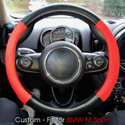 Car Steering Wheel Cover, Custom-Fit For Cars, Leather Nonslip 3D Carbon Fiber Texture Sport Style Wheel Cover for Women, Interior Modification for All Car Accessories WAKO225