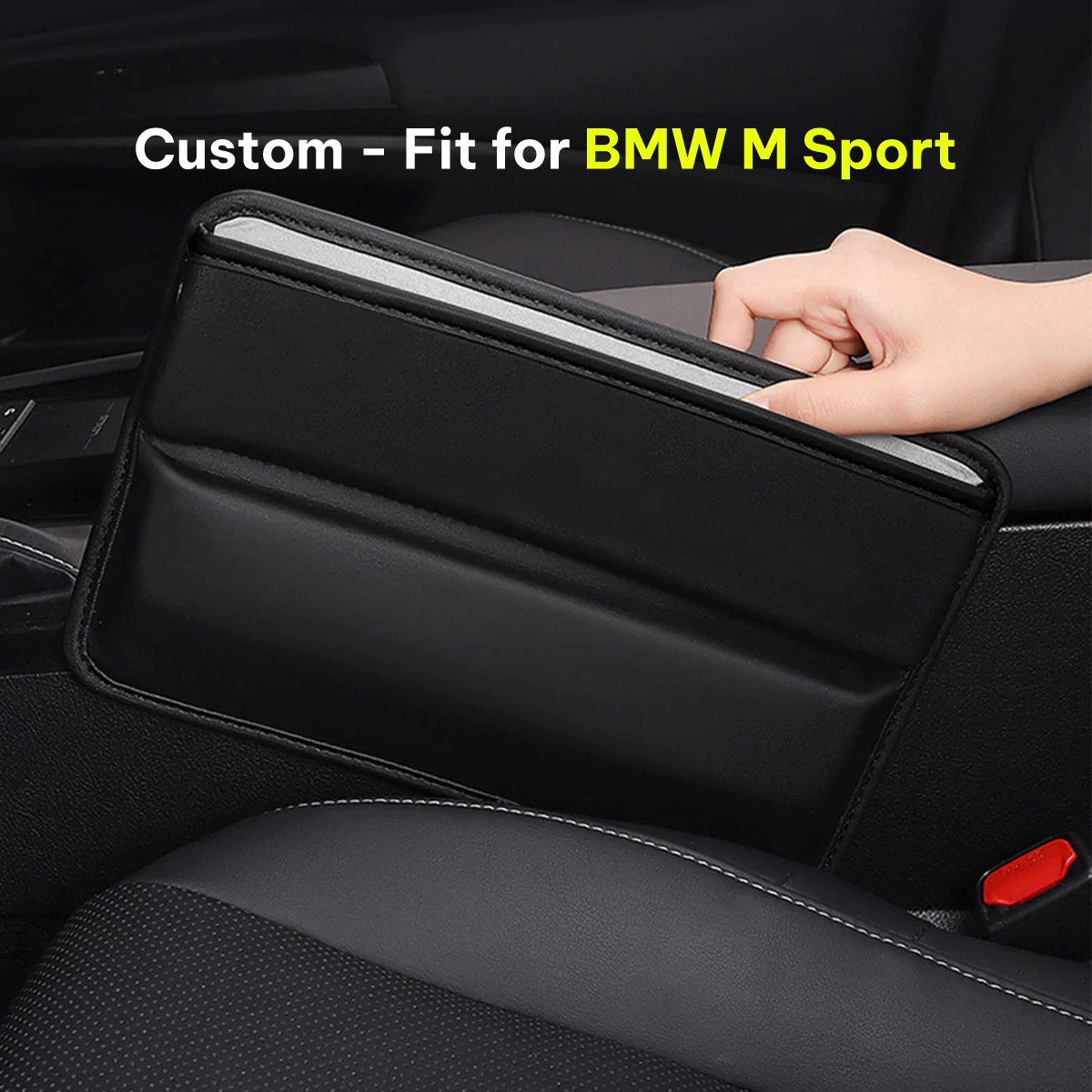Car Seat Gap Filler Organizer, Custom-Fit For Car, Multifunctional PU Leather Console Side Pocket Organizer for Cellphones, Cards, Wallets, Keys WAKO226