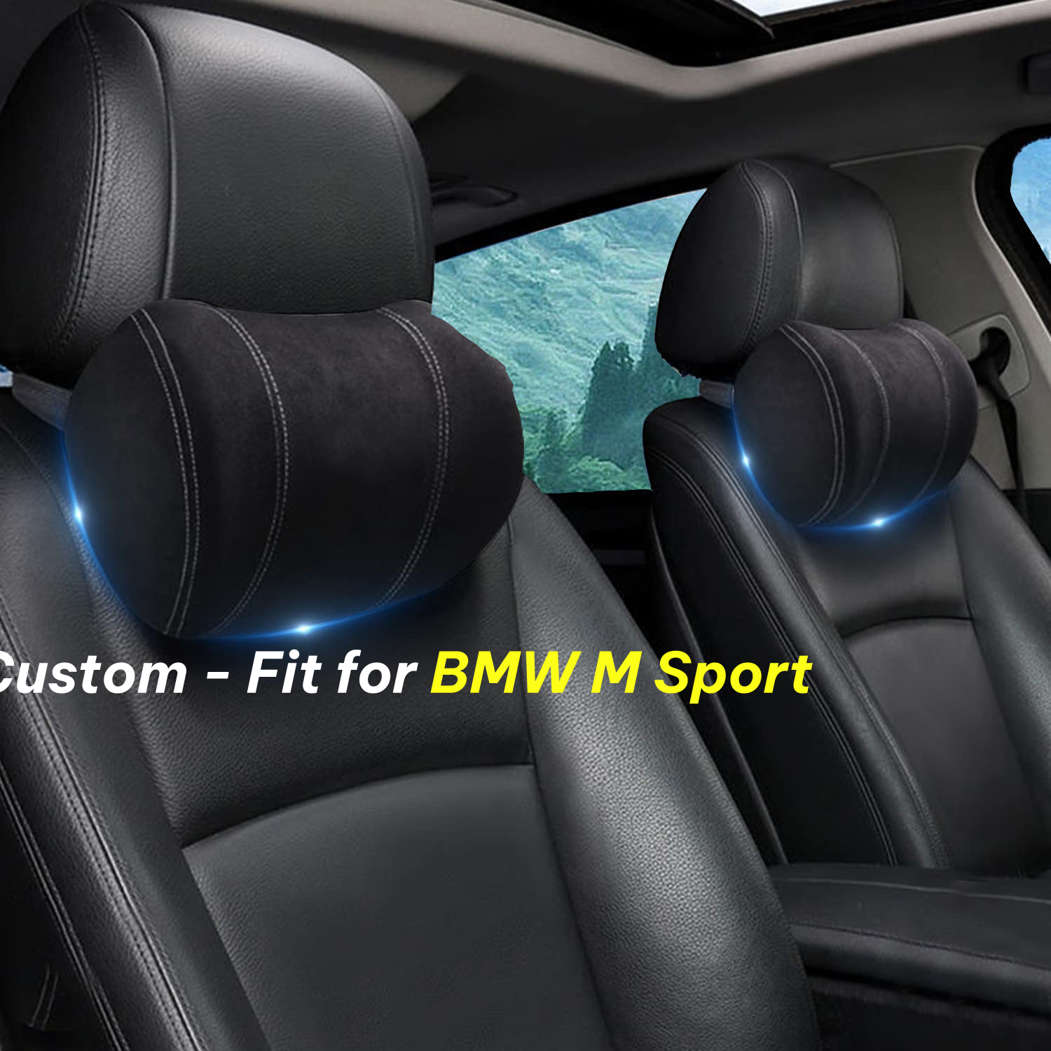 Car Headrest (2 PCS), Custom-Fit For Car, Update Version Premium Memory Foam Car Neck Pillow WAKO227