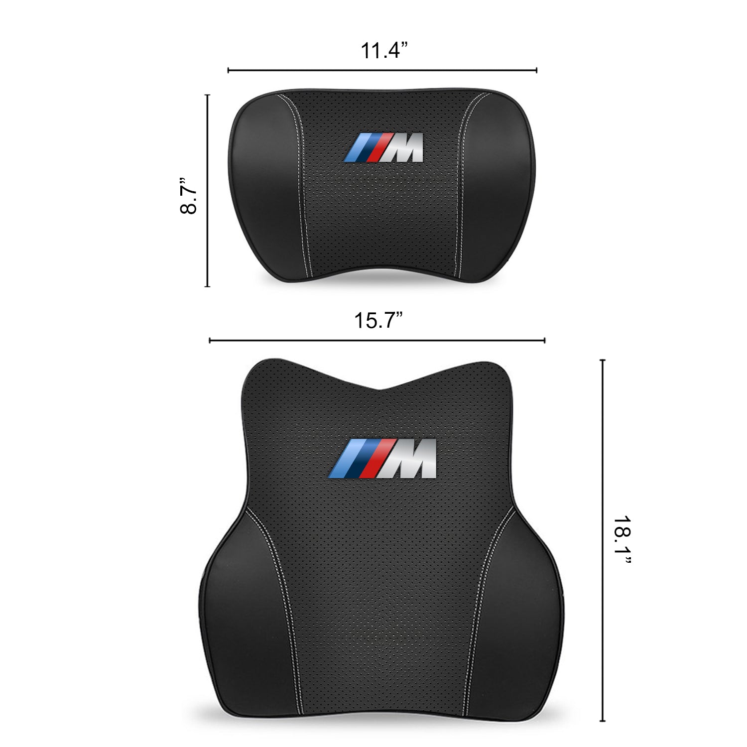 Car Headrest Neck Pillow and Lumbar Support Back Cushion Kit, Custom Fit For Your Cars, Memory Foam Erognomic, Car Accessories KO13992