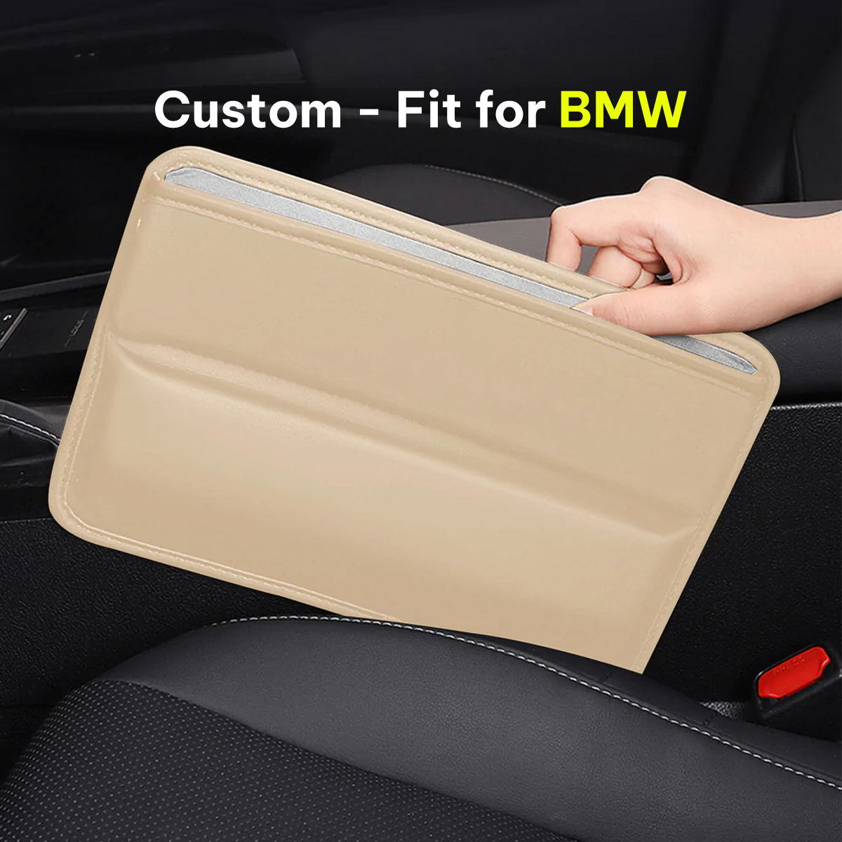 Car Seat Gap Filler Organizer, Custom-Fit For Car, Multifunctional PU Leather Console Side Pocket Organizer for Cellphones, Cards, Wallets, Keys WAKX226