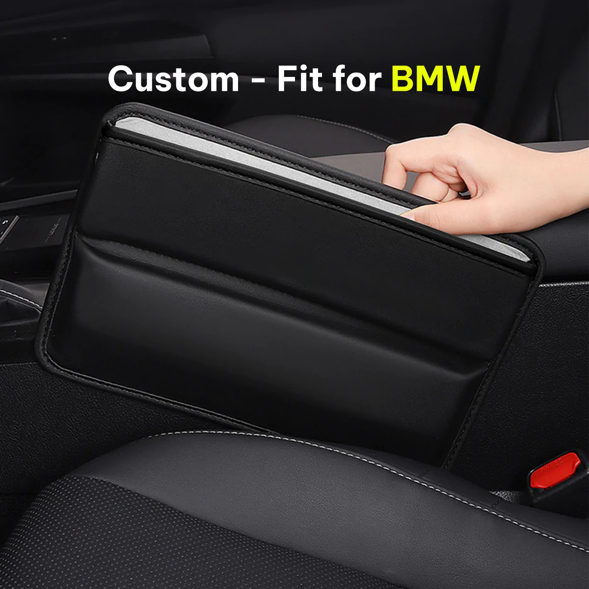 Car Seat Gap Filler Organizer, Custom-Fit For Car, Multifunctional PU Leather Console Side Pocket Organizer for Cellphones, Cards, Wallets, Keys WAKX226