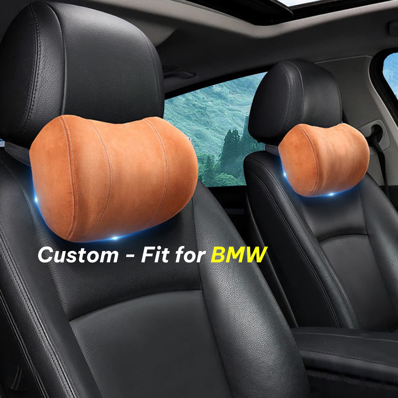 Car Headrest (2 PCS), Custom-Fit For Car, Update Version Premium Memory Foam Car Neck Pillow WAKX227