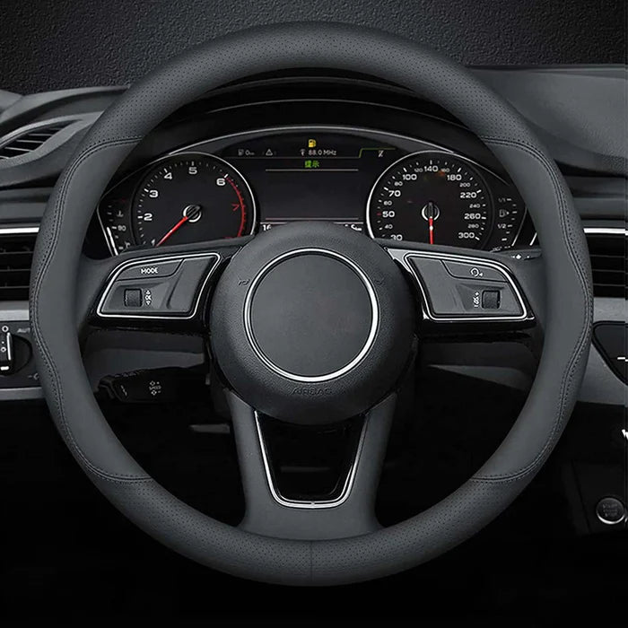 Car Steering Wheel Cover 2024 Update Version, Custom Fit For Your Cars, Premium Leather Car Steering Wheel Cover with Logo, Car Accessories HY18991