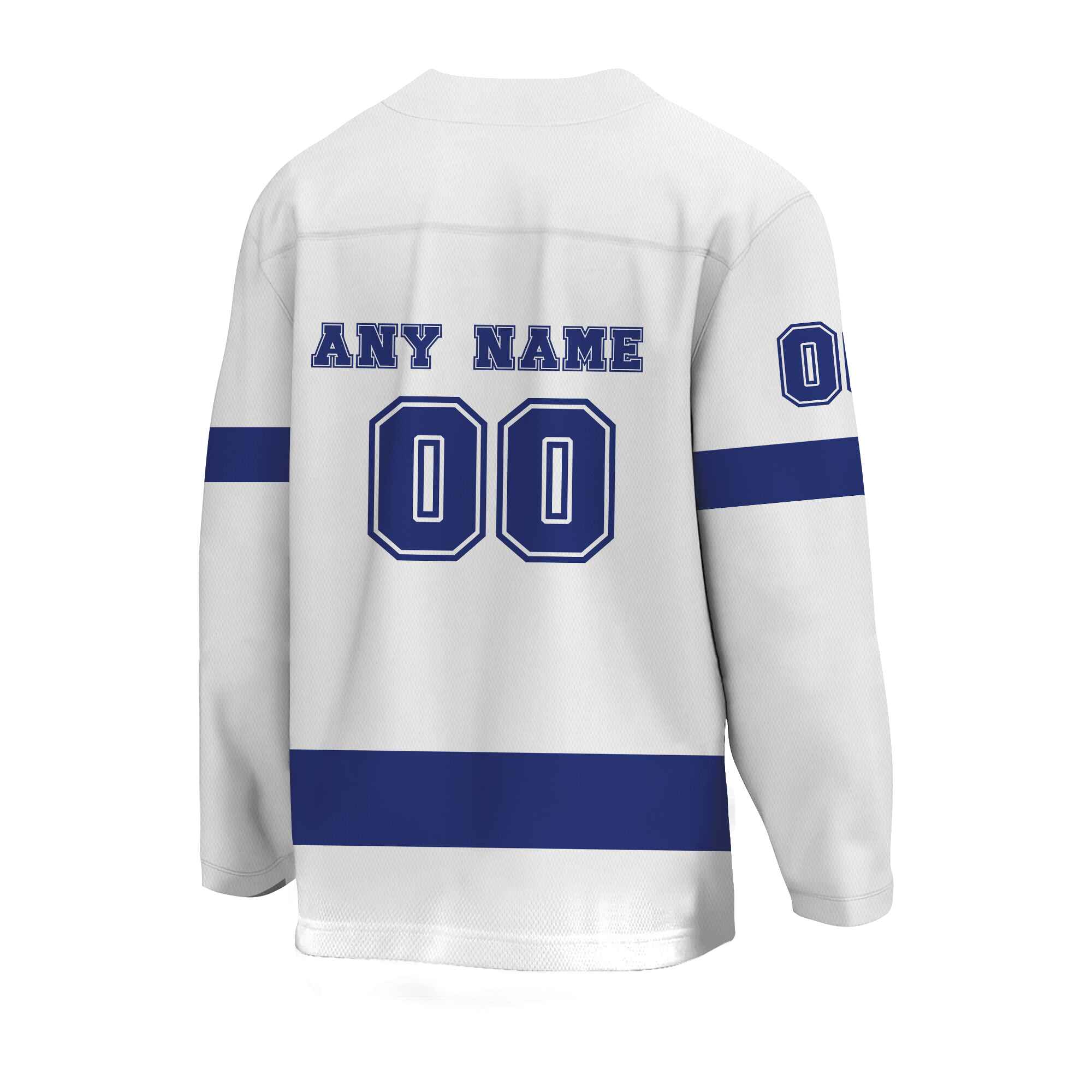 Custom White-Blue Hockey Jersey 01