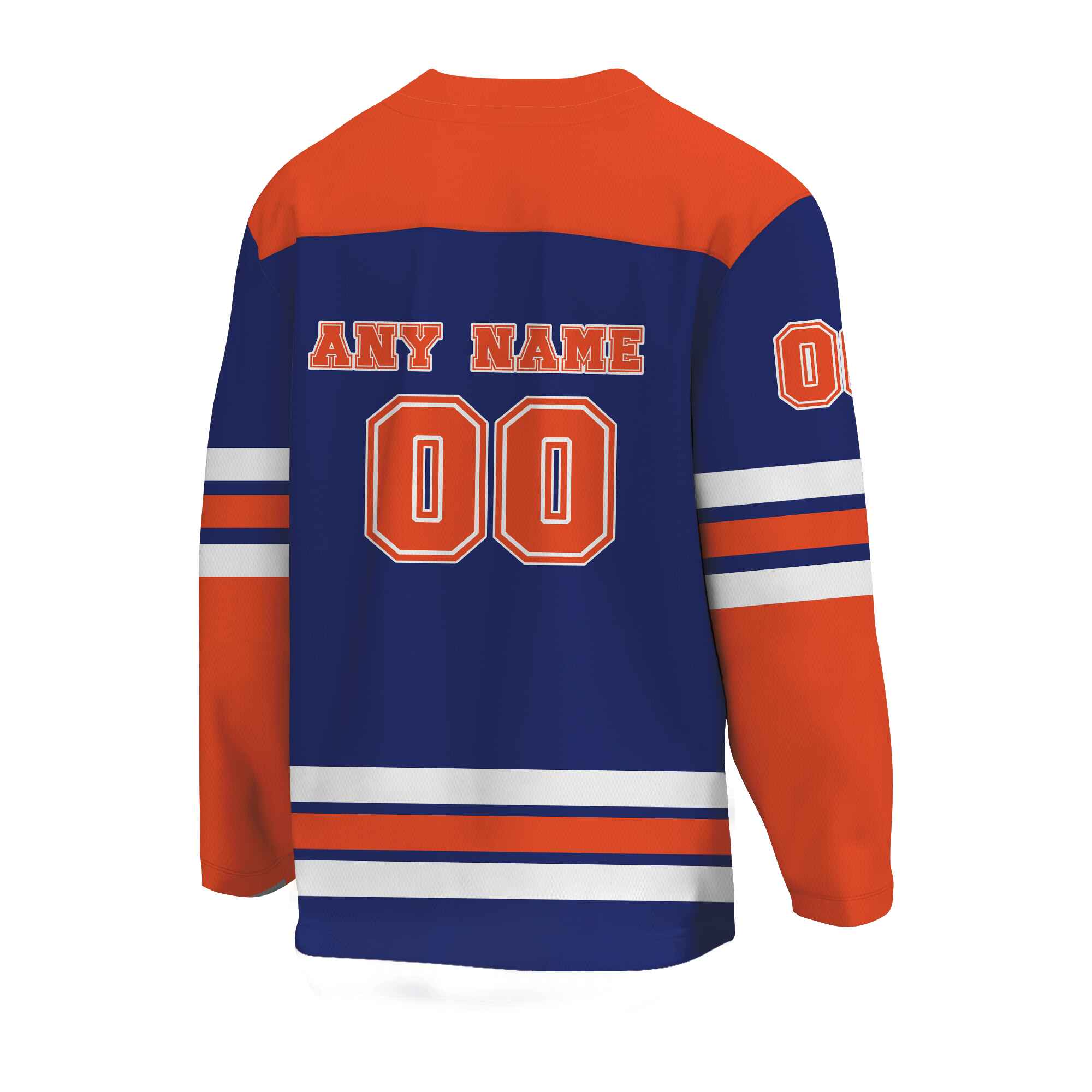 Custom Royal Blue Orange -White  Hockey Jersey