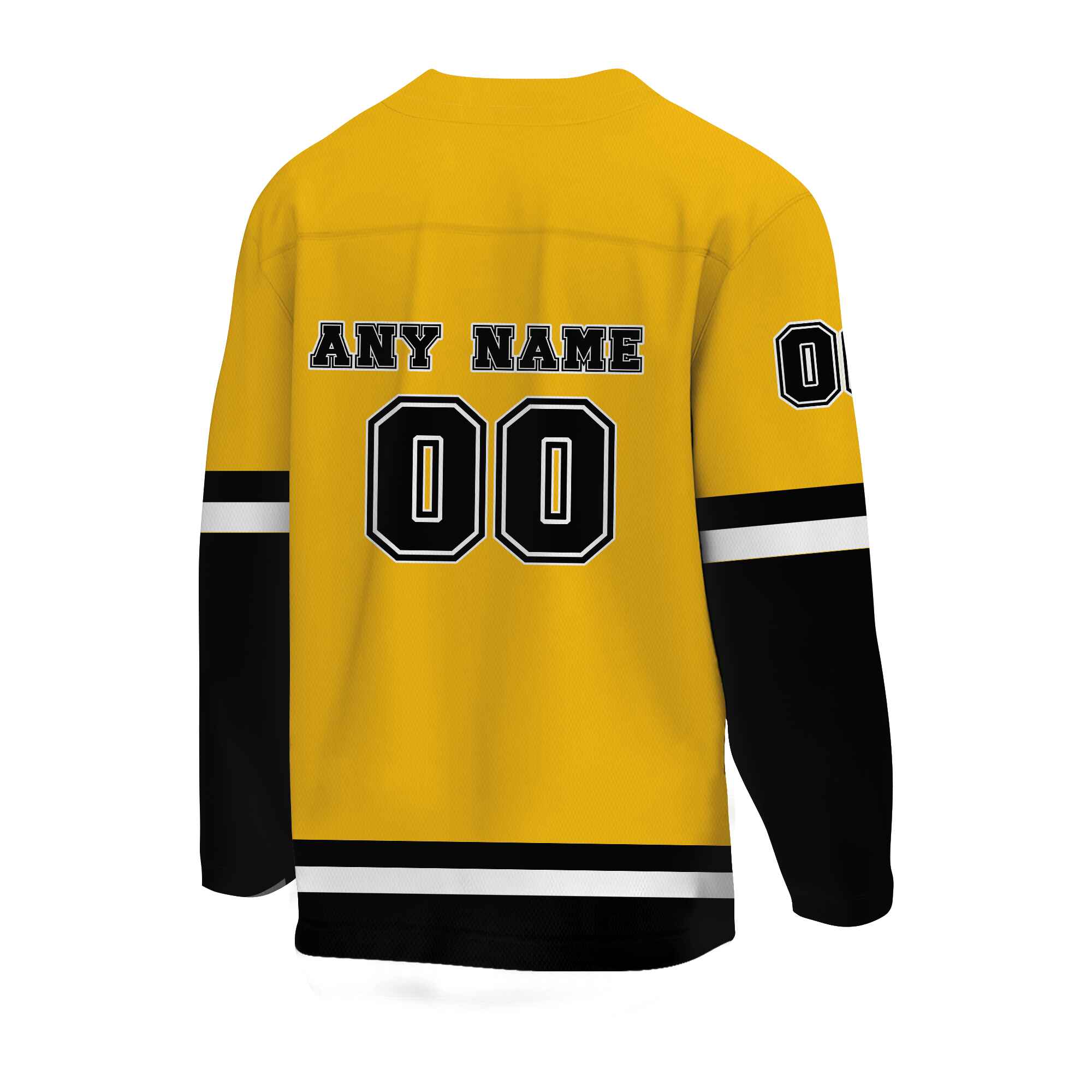 Custom Yellow Black -White Hockey Jersey
